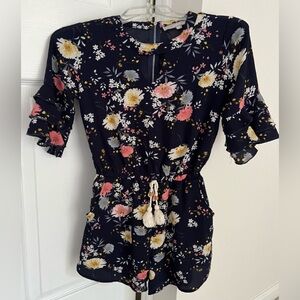 Smukke Girls Flowered Print Romper - Size 10